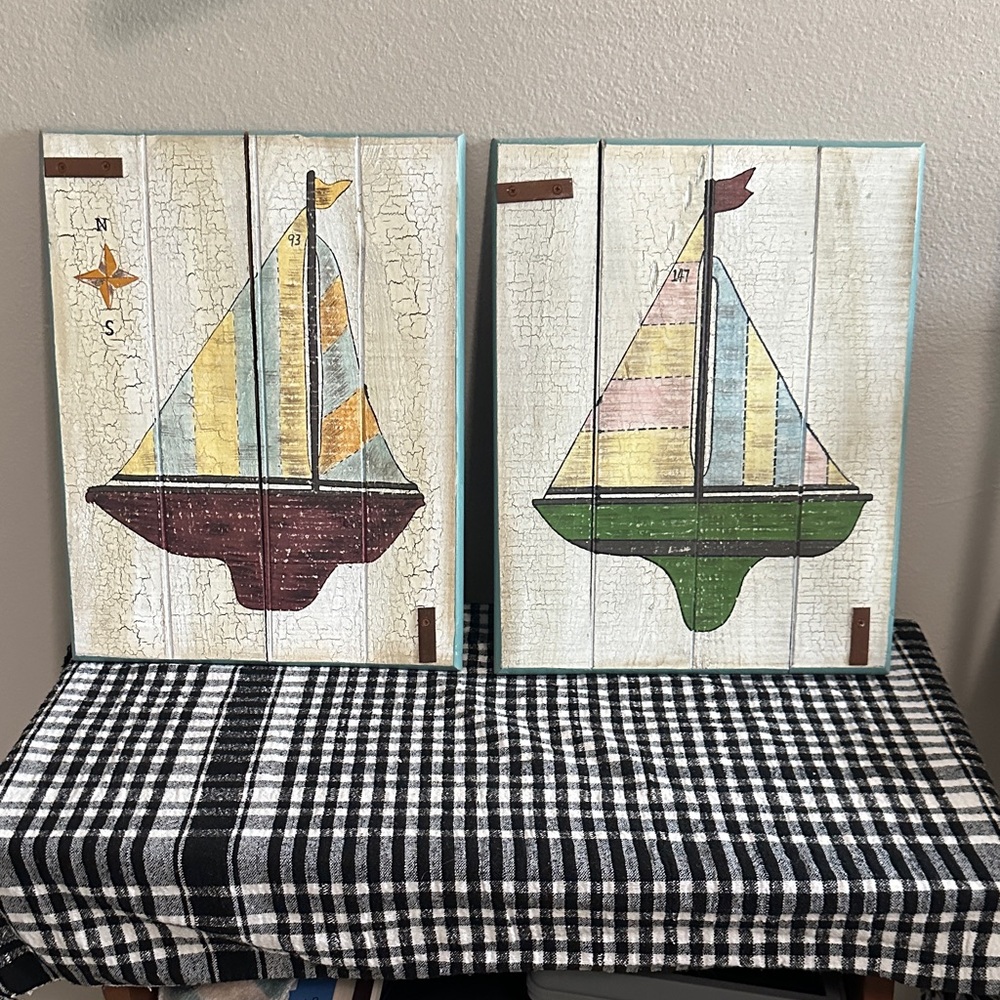 Nautical Sailboat Wall Art Set